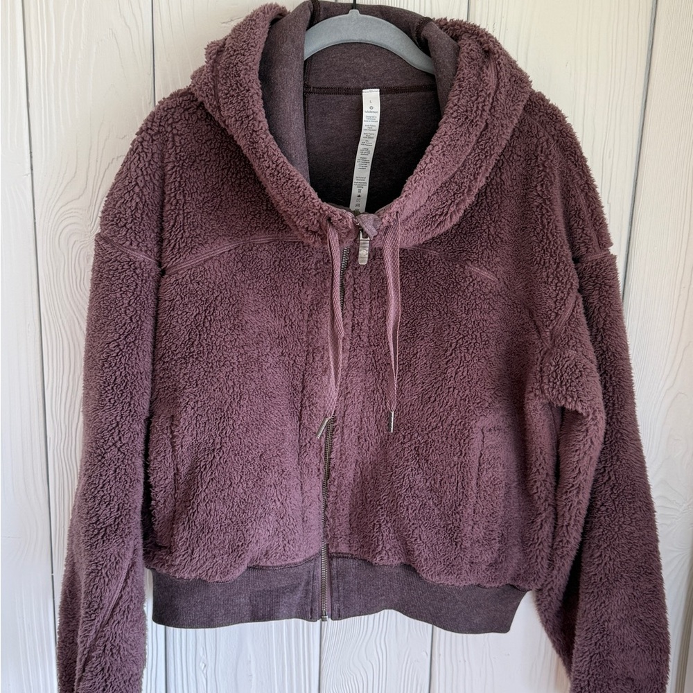 Lululemon Short Sweet & Sherpa Jacket Heathered Antique Bark/Antique Bark L